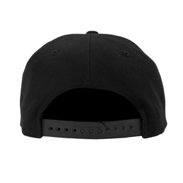 Smiling Headphones Snapback Hat black back