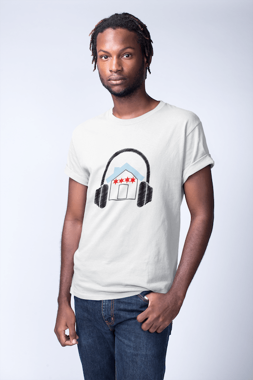 Chicago House Music Flag shirt white